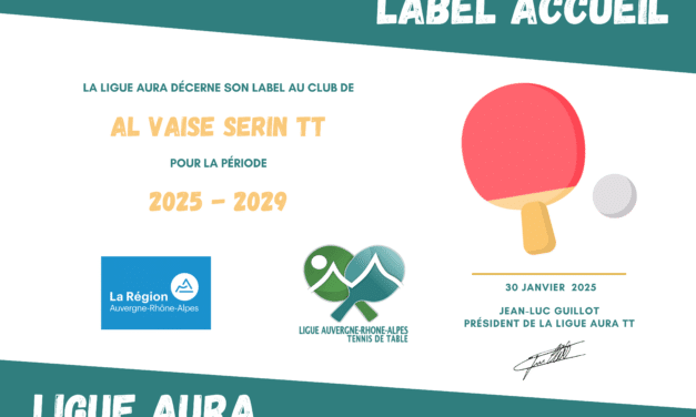Label « Tennis de Table » Ligue AURA